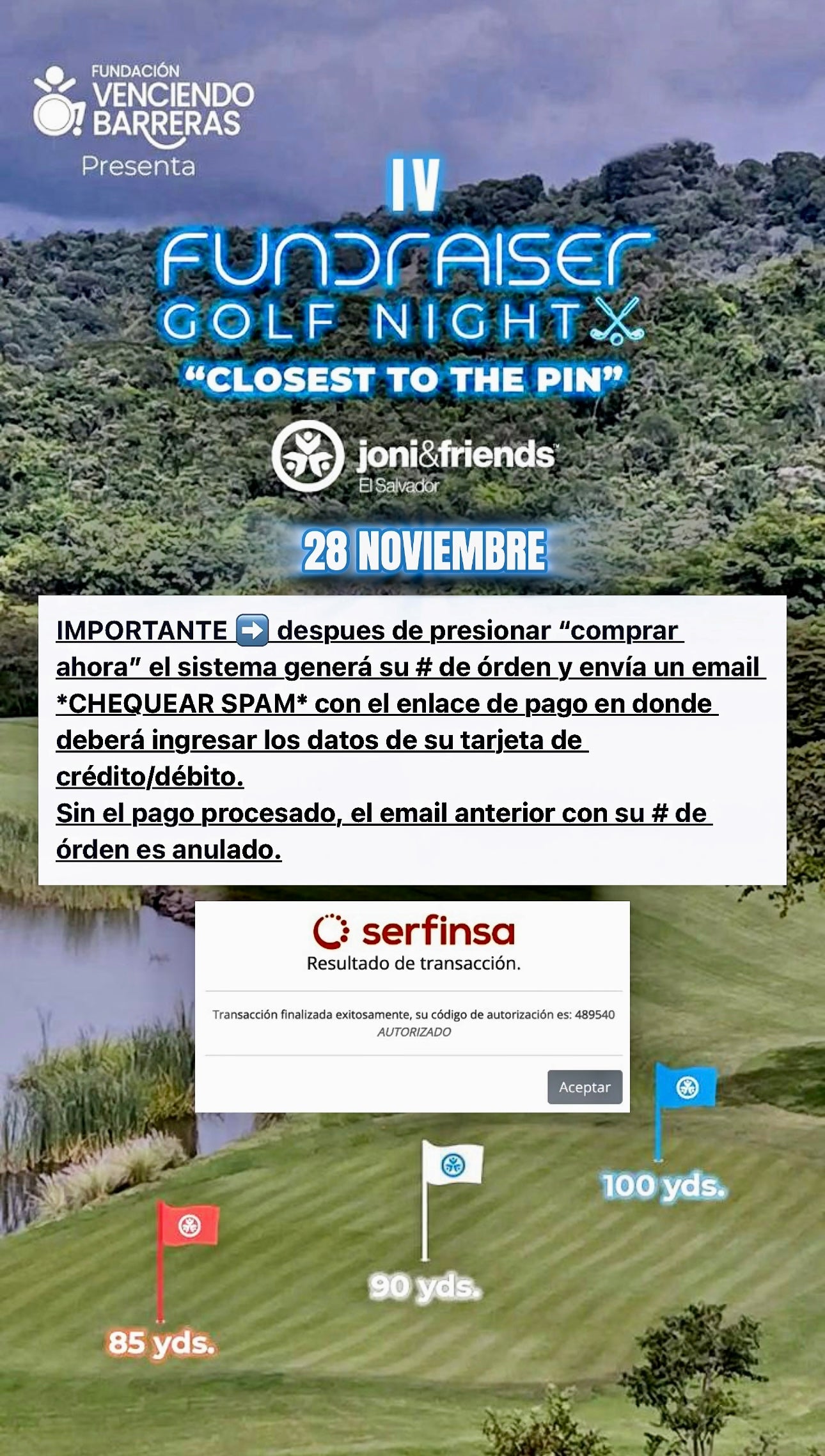 GOLF NIGHT-INSCRIPCIÓN                                         •Preventa ⚠️ SOLD OUT      •Cupos Disponibles Día del evento: únicamente 5, a ser adquiridos en el Lugar a Precio Regular desde las 5:30pm    •Favor leer información del  evento 👇🏻